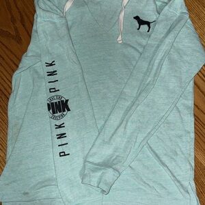 Mint Green PINK Hoodie with Logo